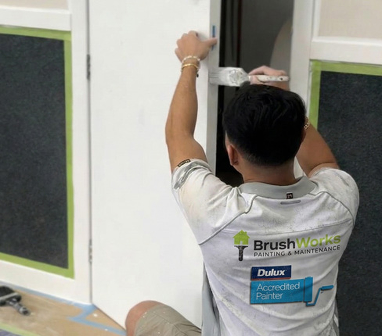 Strata exterior door coating process in Sydney CBD